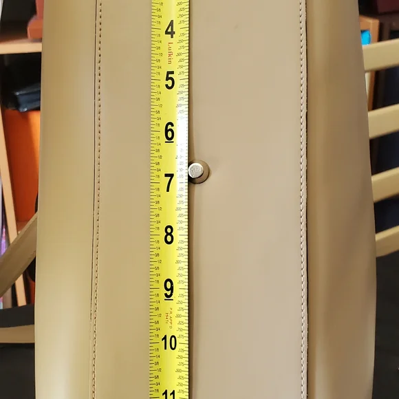 NICOLI Tan and Orange Satchel with Structured Design - Picture 7 of 16